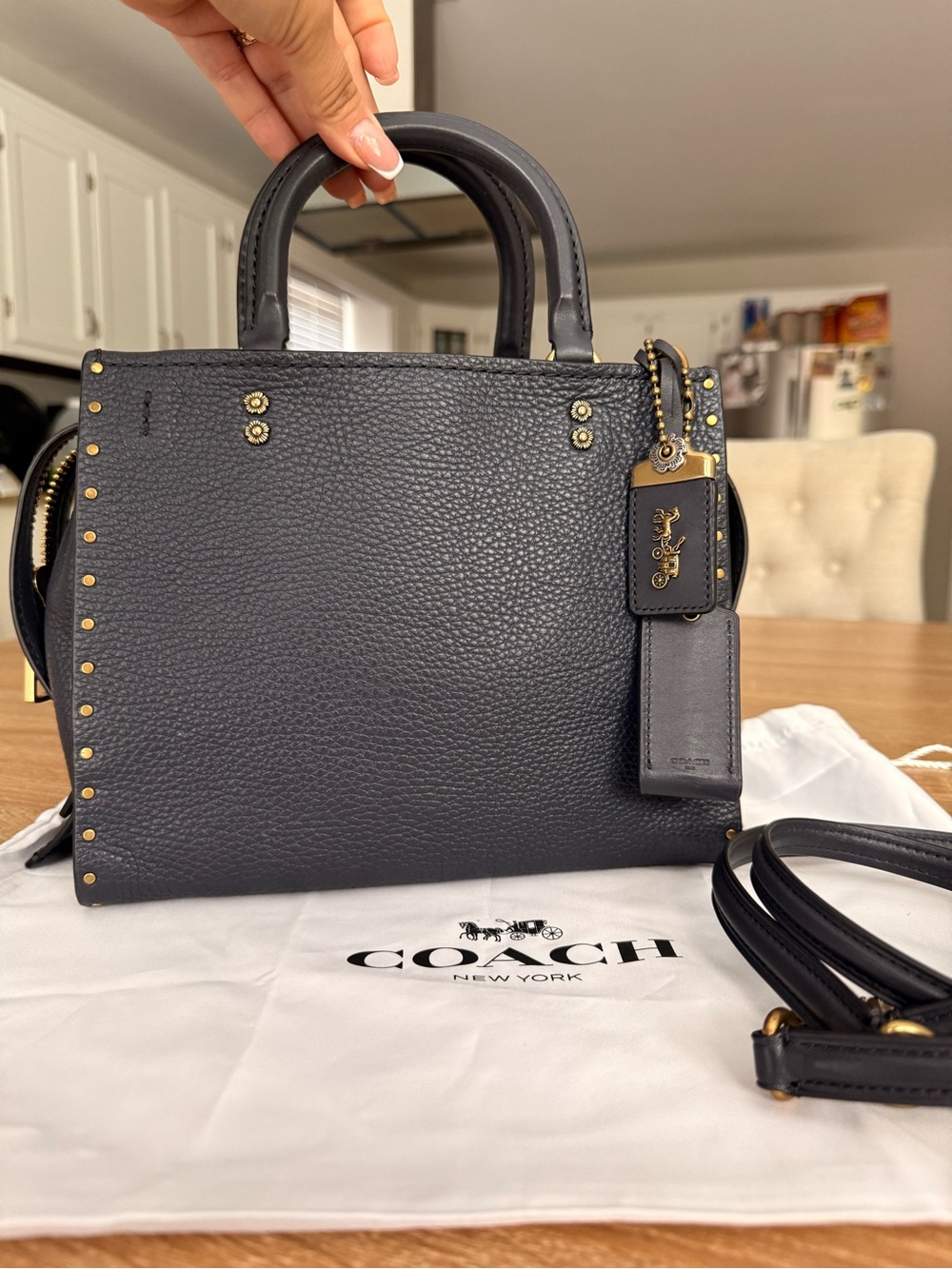 Coach rogue 25 (navy blue with rivets) - Picture 2 of 13